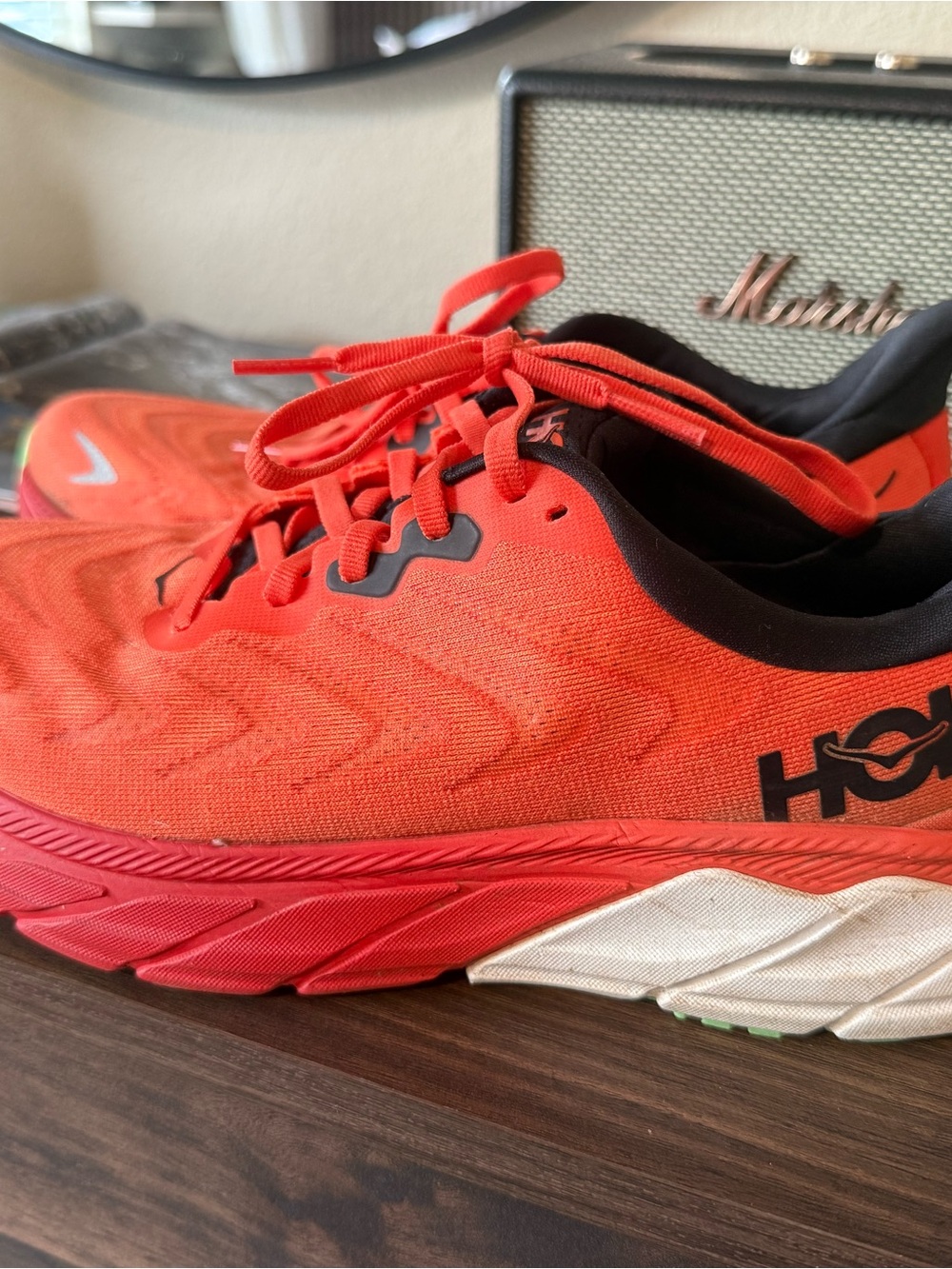 Hoka Men's Bright Red Athletic Running Shoes